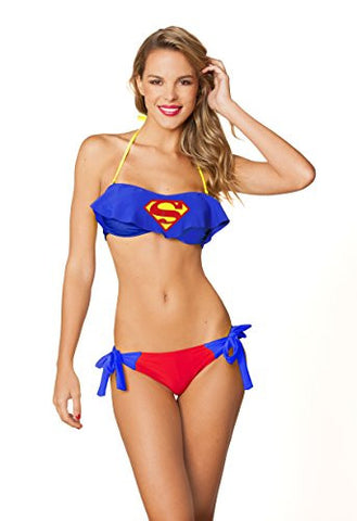 Cami Bandeau Side Tie Bottom - Superman, Size XL