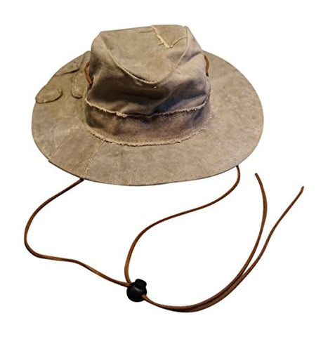 The Real Deal Brazil Original Tarp Hat and Solos Hat Chin Cord (Large, Canvas w/Leather Chin Cord)