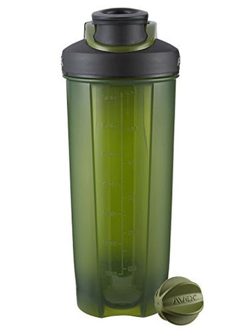 Mixfit Shaker Bottle with Carabiner 28oz, Olive