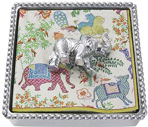 Elephant Beaded Napkin Box
