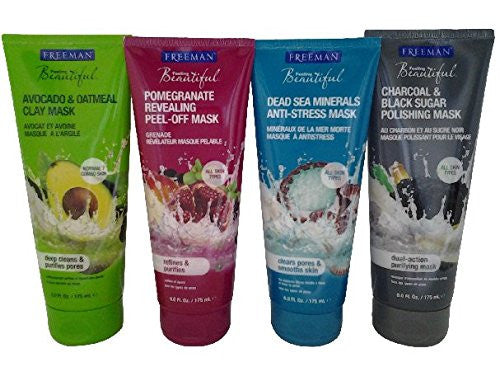 Avocado & Oatmeal Facial Clay Mask, 6 oz
Pomegranate Facial Revealing Peel-Off Mask, 6 oz
Dead Sea Minerals Facial Anti-Stress Mask, 6 oz
Charcoal & Black Sugar Polishing Mask, 6 oz