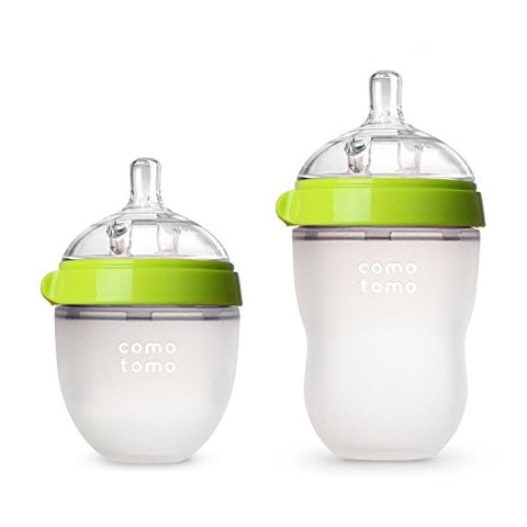 Natural Feel Baby Bottle (Single Pack), 5 oz, Green and Natural Feel Baby Bottle (Single Pack), 8 oz, Green