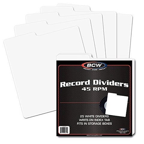 45 Rpm Record Dividers - 25 Dividers per Pack