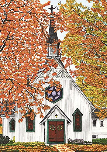 Autumn Church House Flag