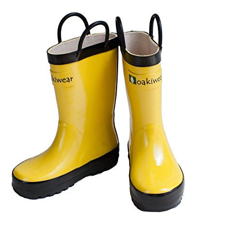 Rubber Rain Boots - Yellow & Black 7T