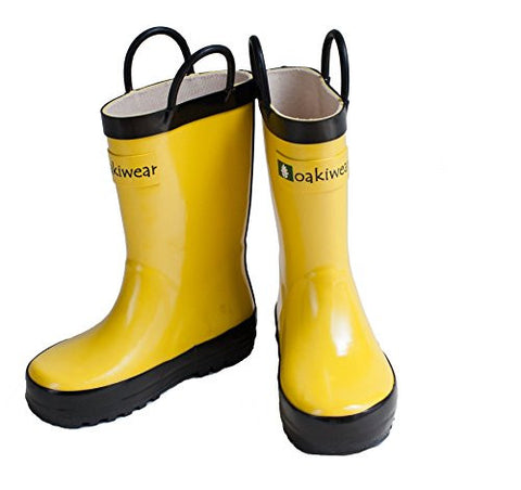 Rubber Rain Boots - Yellow & Black 13T