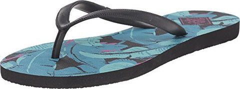 Women's Sandals Jess Print - Black/Blue Leaf Print, Size 7