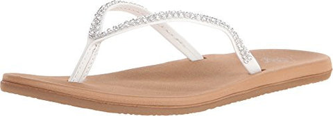 Women's Sandals Bezel - White/Tan, Size 9