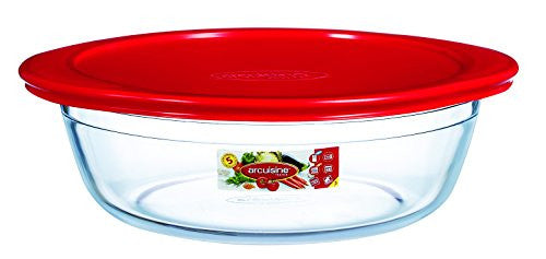 Arcuisine Round dish with plastic lid 10”, 78 Ounces