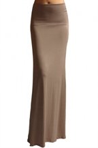 Azules Women'S Rayon Span Maxi Skirt - Solid (True True Coffee / Large)