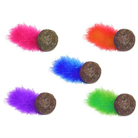 2” Catnip Ball, total 5” including feather