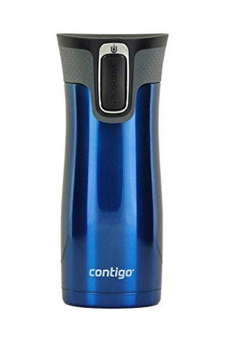 Contigo Autoseal West Loop Travel Mug with Easy Clean Lid & Black Autoseal Button, 16oz, Monaco Blue