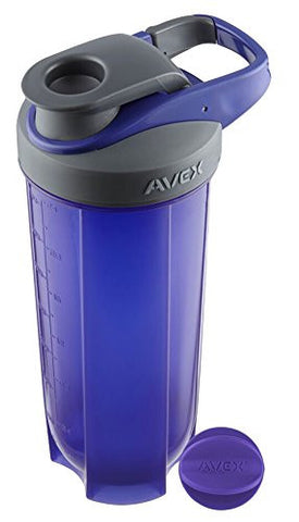 Mixfit Shaker Bottle with Carabiner 28oz, Purple