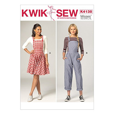 Kwik Sew Pattern - Misses' Overall Jumper and Jumpsuit, XS-S-M-L-XL