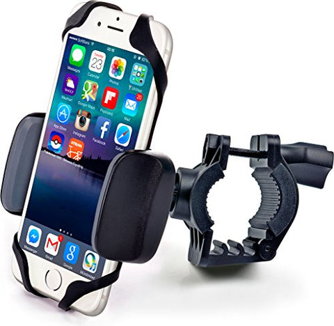 Bike & Motorcycle Phone Mount - for iPhone Xs (Xr, X, 8, Plus/Max), Samsung Galaxy s10 or Any Cell Phone - Universal Handlebar Holder for ATV, Bicycle and Motorbike. +100 to Safeness & Comfort