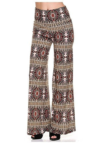 Aztec Printed High Waist Palazzo Pants, Small