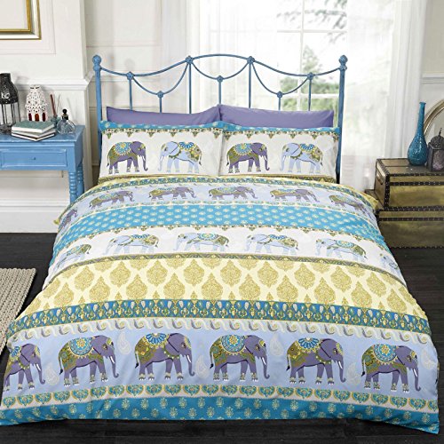 Generic Duvet Cover Double Size Jaipur Elephant Blue Design - 200cm x 200cm(78in x 78in) Pillowcase size: 50cm x 75cm(19in x 29.5in)
