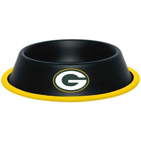 Green Bay Packers 32oz Black Stainless Steel Pet Dog Food Water Bowl