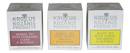 Tea w Cinnamon & Saffron 18g and Tea w Honey & Saffron 18g and Tea w Lemon & Saffron 18g