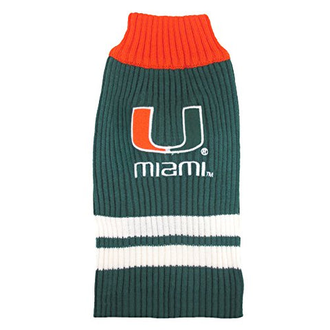 Pets First Collegiate Miami Hurricanes Pet Sweater, Large