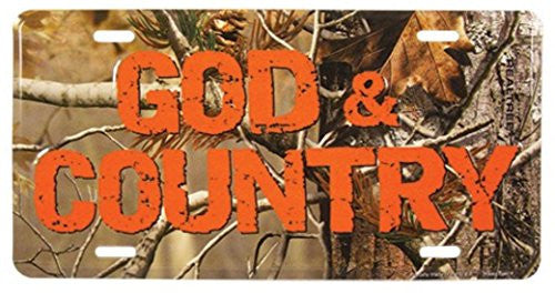 Auto Tag Frame-Realtree-God And Country-Camo