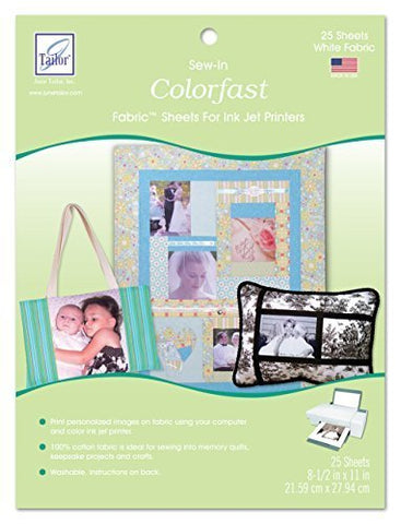 Colorfast Printer Fabric - White (25 sheets/pack)