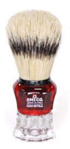 81052 Pure Bristle Shaving Brush, Methacrylate Handle Red