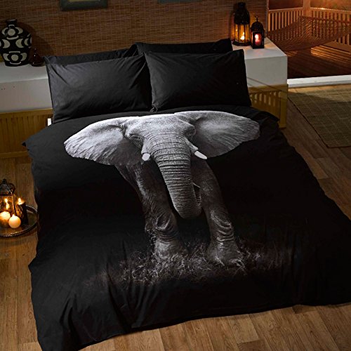 Generic Duvet Cover Double Size Elephant Design -  200cm x 200cm (78.5in x 78.5in) Pillowcase size: 50cm x 75cm (19.5in x 29.5in)