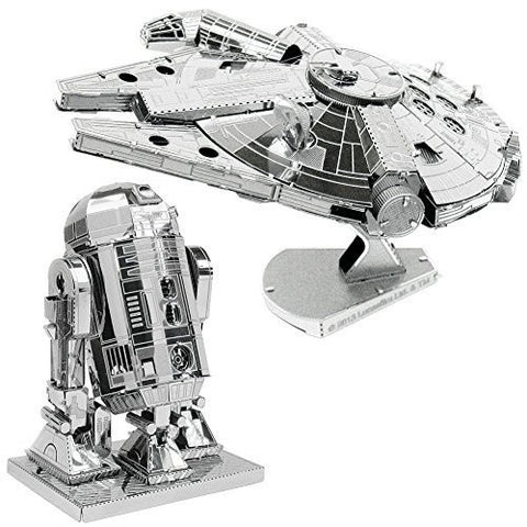 Metal Earth 3D Model Kits Star Wars Set of 2 Millennium Falcon & R2-D2