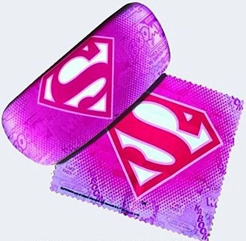 Pink Superman Eyeglass Case