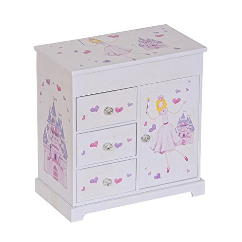 Adalyn Musical Children Jewelry Box, Decorated Paper, 9 1/4 in x 5 1/8 x 9 1/2 in