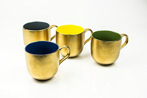 Desert Gold Collection Set of 4 Mugs Assorted/Gold