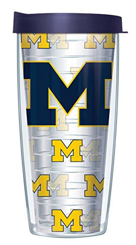 Clear College Wrap  - Original Traveler 16 oz - University of Michigan Logo
Navy Lid