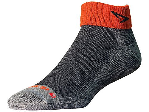 Maximum Protection Trail Run 1/4 Crew/Turndown - Gray/Orange, L
