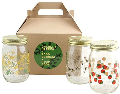Oldham + Harper Drinking Jars Gift Box - 1 of each Jar with lid - Set of 3