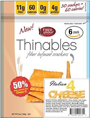 Thinables Crackers, Four Cheese (Cheese) Flavor, 6 oz