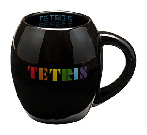 TETRIS 18 oz. Ceramic Oval Mug - Black, 5.5 x 4 x 4.5"