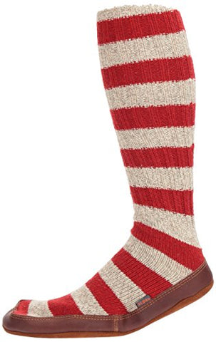Sock Slipper, Red Stripe Ragg Wool, XXXL