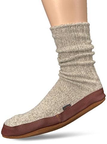 Sock Slipper, Light Grey Ragg Wool, S