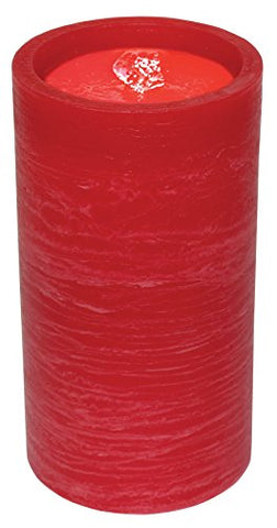 AquaFlame 7.8" Wax Candle with Remote, Red