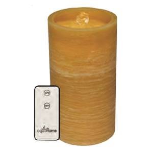 AquaFlame 7.8" Wax Candle with Remote, Amber
