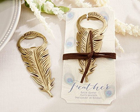 Gilded Gold Feather Bottle Opener