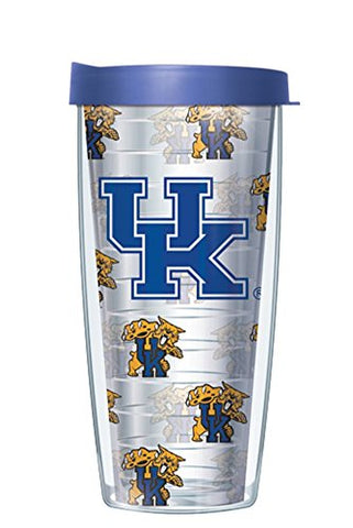 Clear College Wrap  - Original Traveler 16 oz - University of Kentucky Repeat Logo
Blue Lid