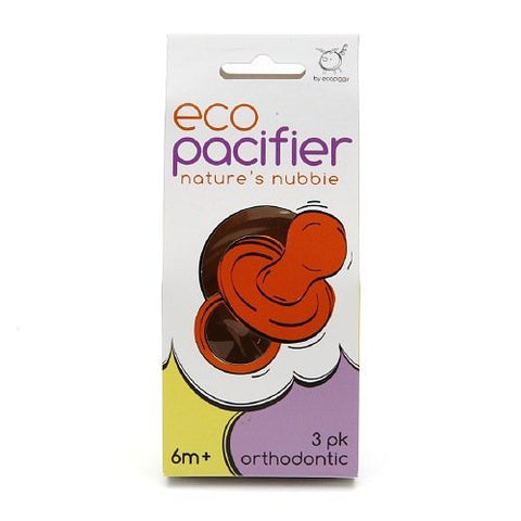 Ecopacifier Nature's Nubbie, Orthodontic Natural Pacifier (pack of 3)