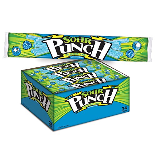 Sour Punch Straws Blue Raspberry Flavor 2 oz