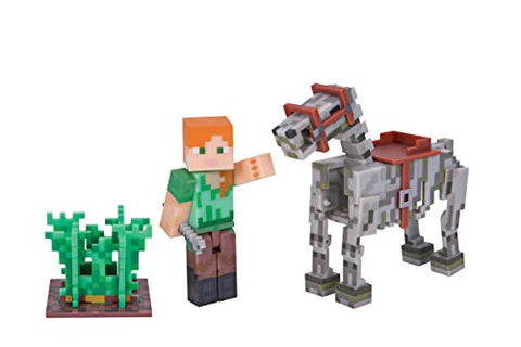 Minecraft- Alex With Skeleton Horse Figure Pack