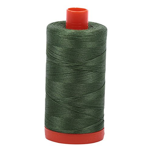 Aurifil- 50wt Cotton 1,422yd, Very Dark Grass Green