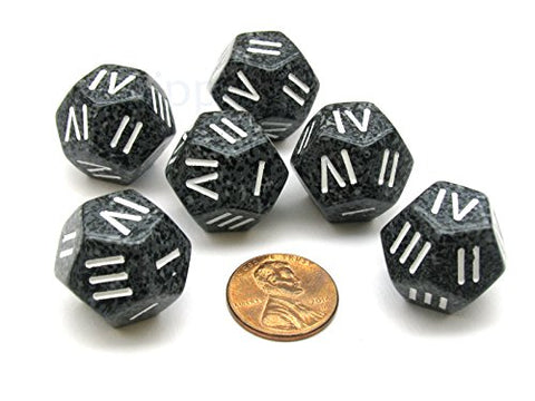 Speckled Roman Urban Camo/white d4 12-sided Die