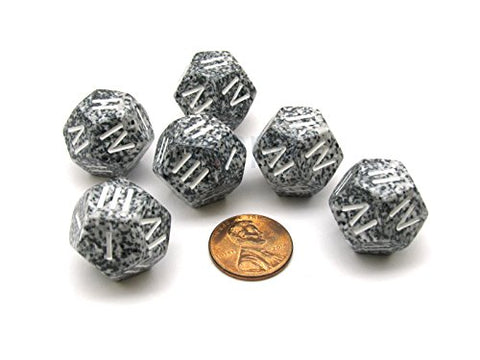 Speckled Roman Granite d4 12-sided Die Numbered with the Rom