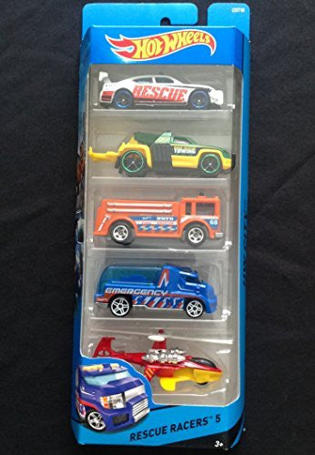 Hot Wheels City 5 Pack Cars ~ Rescue Racers 5 by Mattel